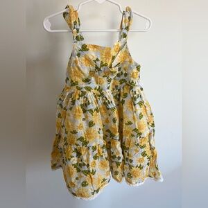 Tahari Yellow and Green Floral Kids Toddler Girl Sleeveless Summer Dress Size 3T